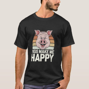 Schweine machen mich glücklich lustiges Schwein 03 T-Shirt
