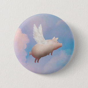 Schweine mit Flügelknopf Button