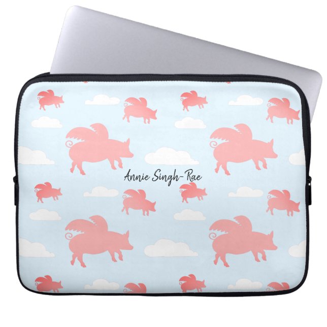 Schweine mit Whimsikaler Schweine Laptopschutzhülle (Vorderseite)