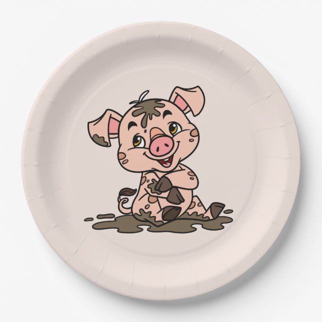 Schweine-Papierteller Pappteller (Vorderseite)