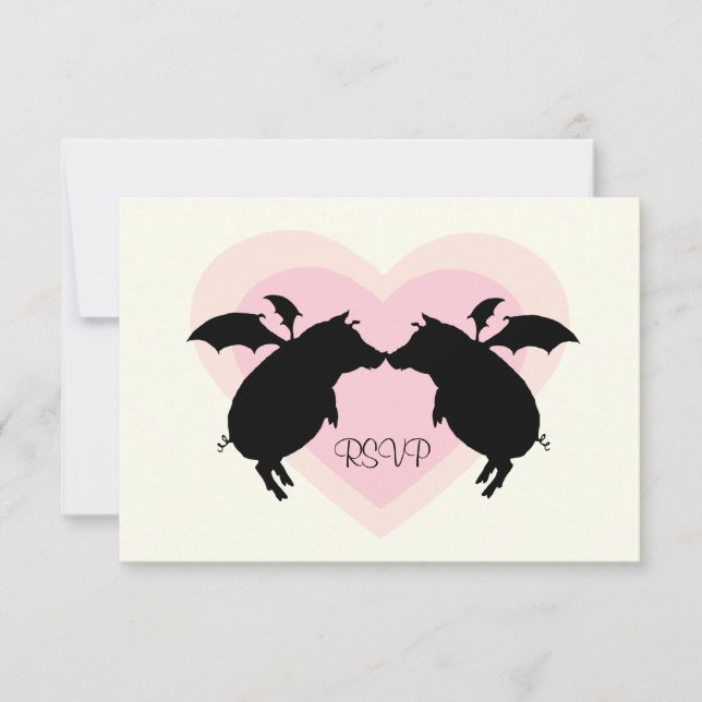 Schweine RSVP Karte (Vorderseite)