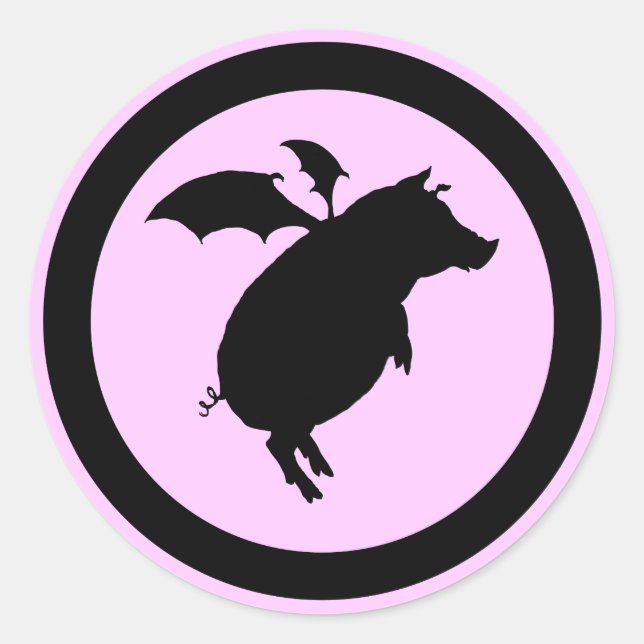 Schweine Runder Aufkleber (Vorderseite)