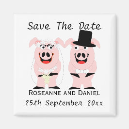 Schweine Save the Date Hochzeitsankündigung Magnet