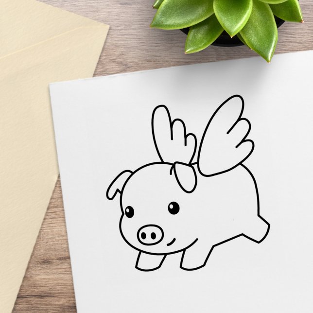 Schweine, Schweine mit Flügeln Gummistempel (Von Creator hochgeladen)