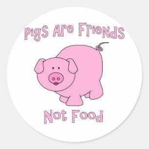 Schweine sind Freunde, nicht Nahrung PETA Runder Aufkleber