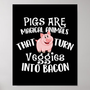 Schweine sind magische Tiere - Bycon Lover Grillen Poster