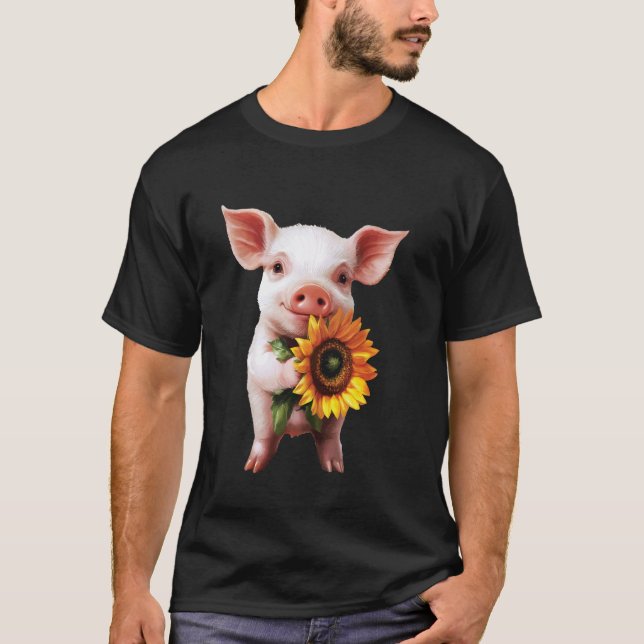 Schweine-Sonnenblume T-Shirt (Vorderseite)