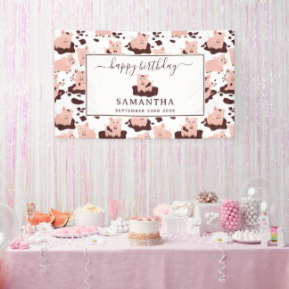 Schweine spielen im Matsch Bauernhof Tiere Alles G Banner