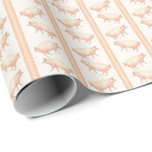 Schweine Streifen Geschenkpapier