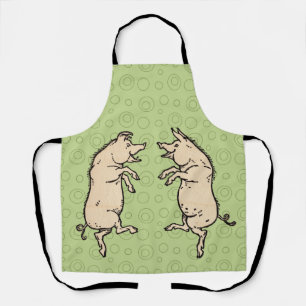 Schweine tanzen Antique Piggy Dance Jig Schürze