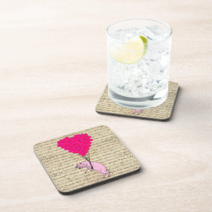 Schweine und Herzblasen Getränkeuntersetzer