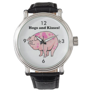 Schweine und Kuss-niedlicher Armbanduhr