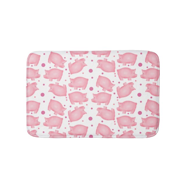 Schweine und Polka Dots Badematte (Vorderseite)
