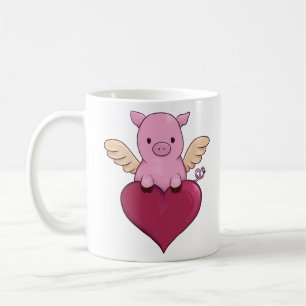Schweine-Valentinstag-Hog und Kisses Kaffeetasse