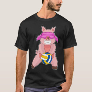 Schweine-Volleyballspieler Volleyball Sport T-Shirt