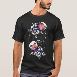Schweine Weltraum Astronauten T-Shirt