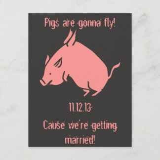 "Schweine werden fliegen!" Hochzeitseinladung Einladung
