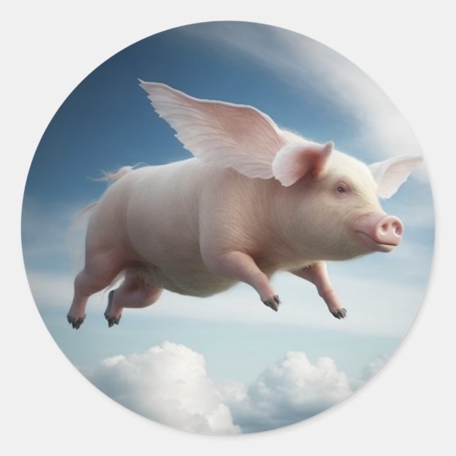 Schweine werden fliegen! runder aufkleber (Vorderseite)