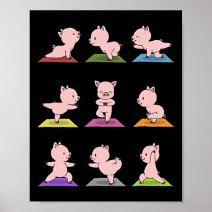 Schweine-Yoga Lustige Ferkel in Yoga-Posen Sport-T Poster