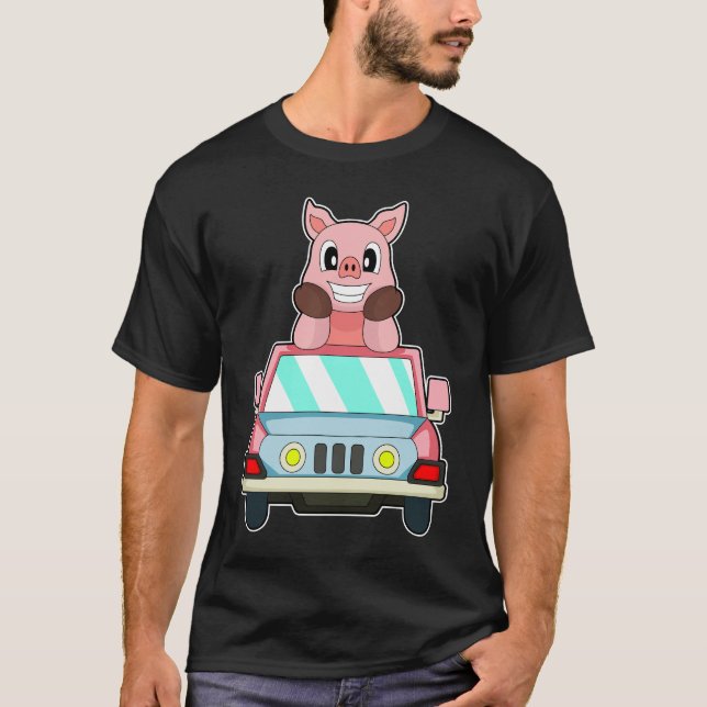Schweineauto T-Shirt (Vorderseite)