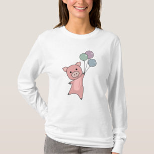 Schweineball Fliegen Niedliche Tiere T-Shirt