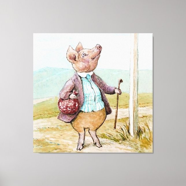 Schweinebland auf den Markt durch Beatrix Potter Leinwanddruck (Vorderseite)