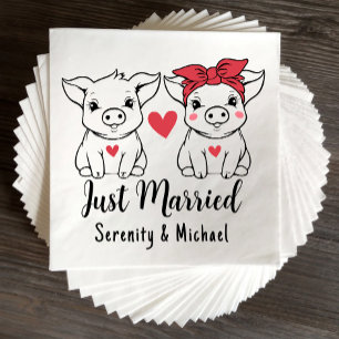 Schweinebrasse Bauernhof nur verheiratet Hochzeit Serviette