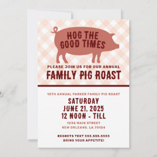 Schweinebraten 'Hog the Good Times' Einladung