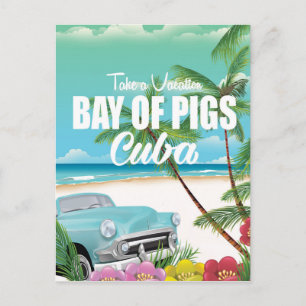 Schweinebucht, kubanisches Urlaubsposter Postkarte