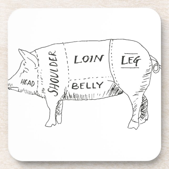 Schweinebutterkarte (2) getränkeuntersetzer (Vorderseite)