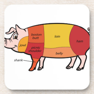 Schweinebutterkarte (2) getränkeuntersetzer