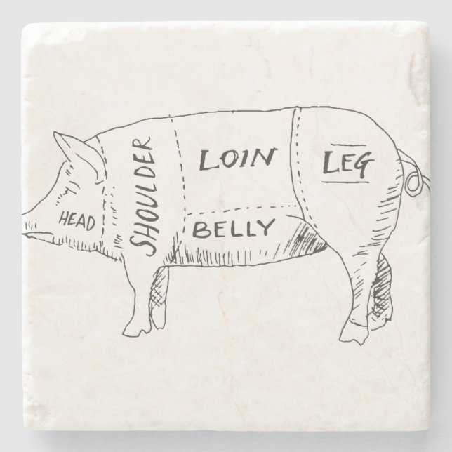 Schweinebutterkarte (2) steinuntersetzer (Vorderseite)