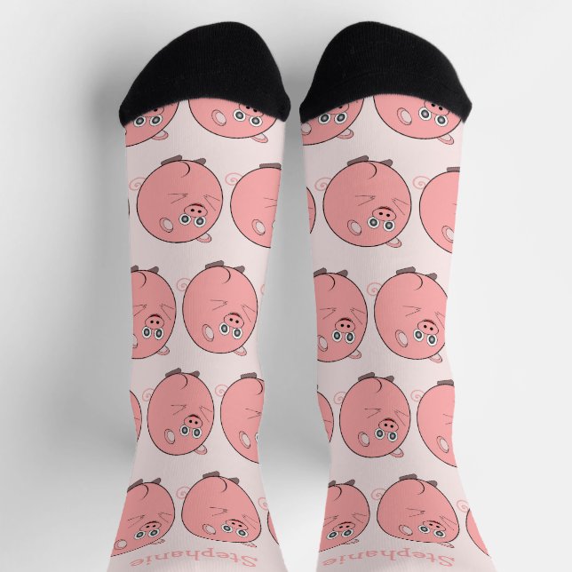 Schweinedesign Personalisiert Socken (Oben)