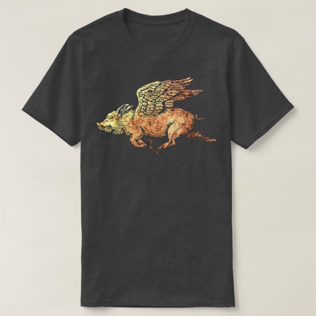 Schweinefieber mit Flügeln Fly Pig Liebhaber T-Shirt (Design vorne)