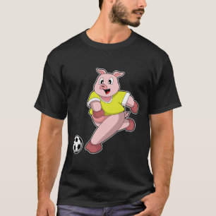 Schweinefleisch als Fußball-Spieler mit Fußball T-Shirt