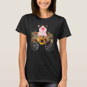 Schweinefleisch auf hölzerner Rollstuhl Leopard Pu T-Shirt