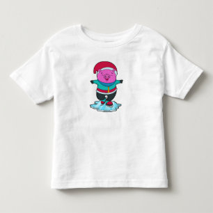 Schweinefleisch auf Ice-Skaten mit Ice-Skaten & Hu Kleinkind T-shirt