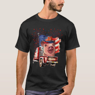 Schweinefleisch auf Lieferwagen LKW mit amerikanis T-Shirt
