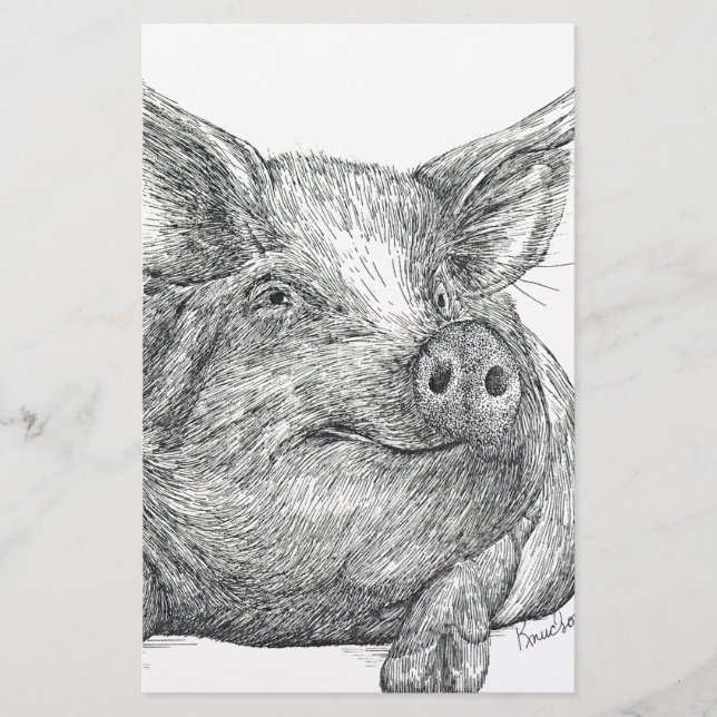 Schweinefleisch Briefpapier (Vorderseite)