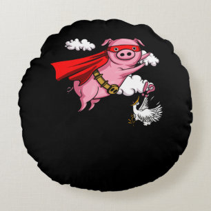 Schweinefleisch Funny Farm Animal Schweinefleisch Rundes Kissen