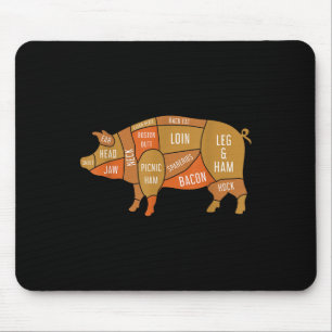 Schweinefleisch geräuchert Fleisch Lover Funny Gri Mousepad