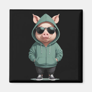 Schweinefleisch Hoodie Funny Cooler Tiercharakter Magnet