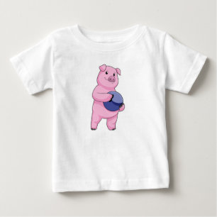 Schweinefleisch im Bowling mit Bowlingball Baby T-shirt