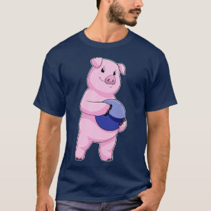 Schweinefleisch im Bowling mit Bowlingball T-Shirt