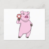 Schweinefleisch im Poker mit Poker-Chips