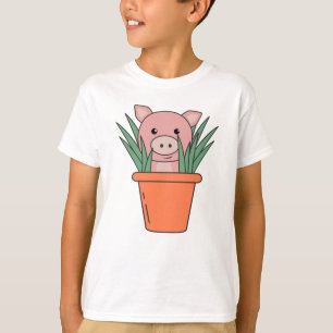 Schweinefleisch in Blume T-Shirt