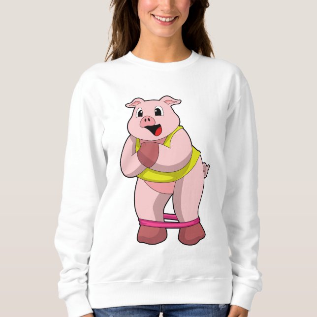 Schweinefleisch in Fitness mit Gummiband Sweatshirt (Vorderseite)