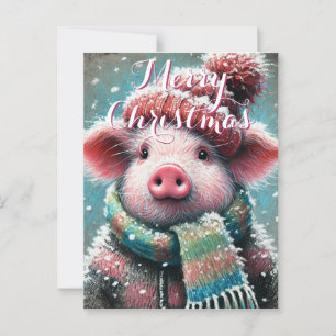 Schweinefleisch in Scara Schneeflocken Personalisi Postkarte