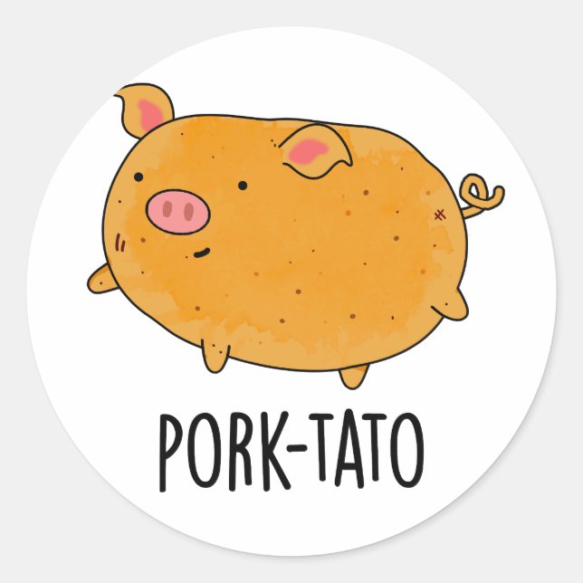 Schweinefleisch-Kartoffelpun Runder Aufkleber (Vorderseite)