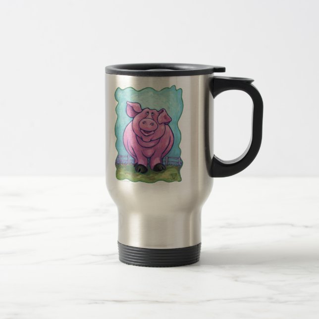 Schweinefleisch kommt und Kaffee unterwegs trinken Reisebecher (Rechts)